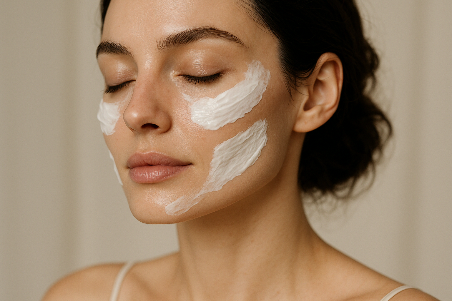 femme crème visage sans voir le pot