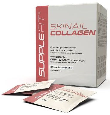 boite skinail collagène - 30 sachets individuels - complément beauté pour peau, cheveux et ongles à base de collagène 